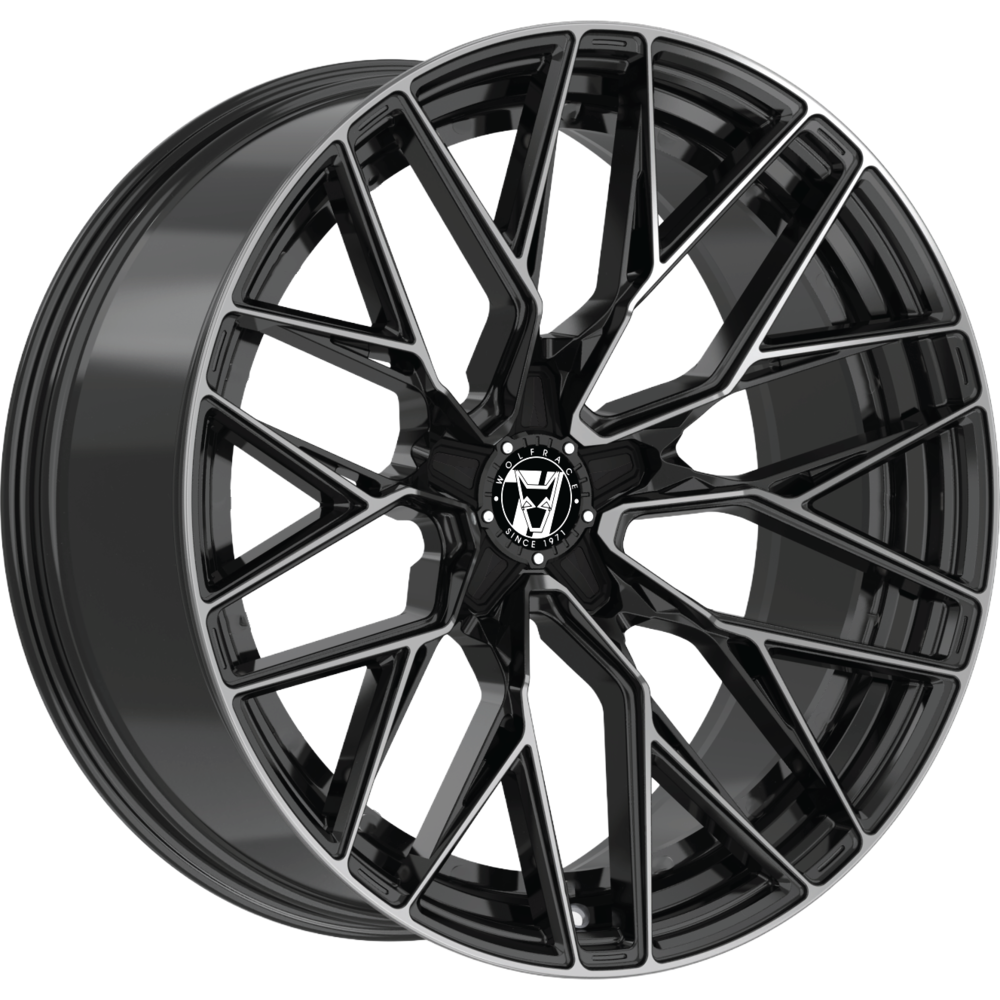 9.5x20 Wolfrace 71 Wolfsburg GTR Gloss Raven Black Polished