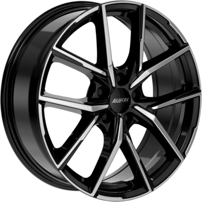 8x19 Alutec Aveleno Diamond Black Polished Alloy Wheels