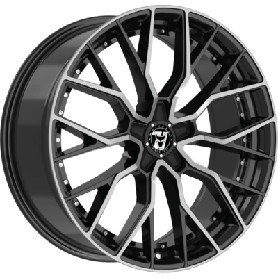 Wolfrace 71 Munich GTR Custom Gloss Raven Black Polished Alloy Wheels for Cars