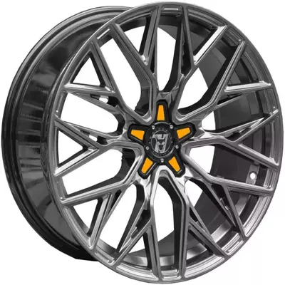 Wolfrace 71 Wolfsburg GTR CUSTOM Racing Carbon Orange Inserts Alloy Wheels Image