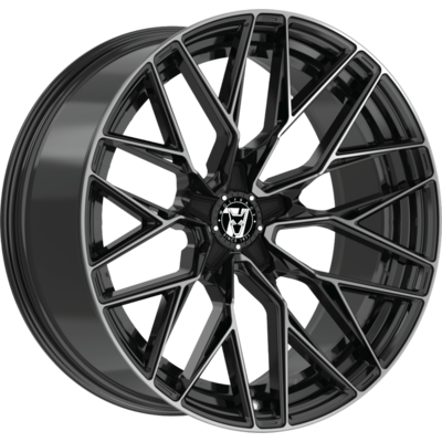 Wolfrace 71 Wolfsburg GTR Gloss Raven Black Polished Alloy Wheels for Cars