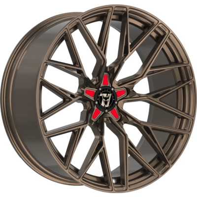 8.5x19 Wolfrace 71 Wolfsburg GTR Racing Bronze Red Alloy Wheels