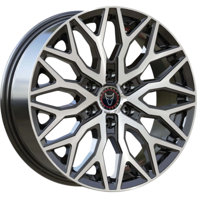 Wolfrace Eurosport Wolfsburg Super 6 Gloss Black Polished Face Alloy Wheels for Cars