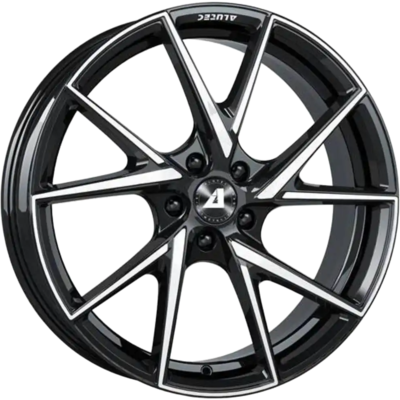 7x17 Alutec Adx.01 Diamond Black Polished Alloy Wheels