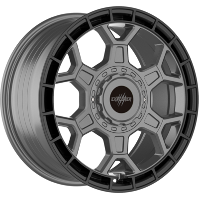 8x17 Wolfrace Explorer Black Wolf One Mattt Black Gunmetal Centre Alloy Wheels