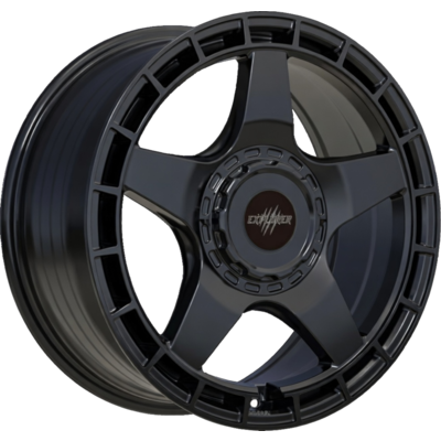 8x17 Wolfrace Explorer Black Wolf Two Matt Black Alloy Wheels