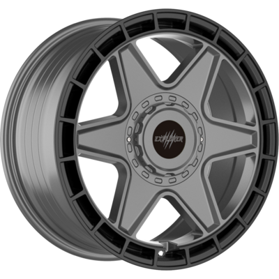 8x17 Wolfrace Explorer Black Wolf Three Matt Black Gunmetal Centre Alloy Wheels