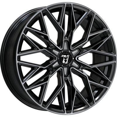 Wolfrace 71 Wolfsburg GT6 Gloss Raven Black Polished Alloy Wheels for Cars