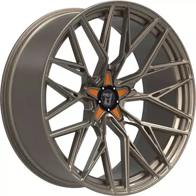 Wolfrace 71 Wolfsburg GTR CUSTOM Racing Bronze Orange Inserts Alloy Wheels Image