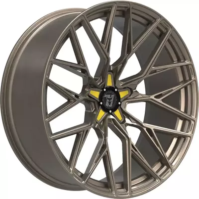 Wolfrace 71 Wolfsburg GTR CUSTOM Racing Bronze Yellow Inserts Alloy Wheels Image