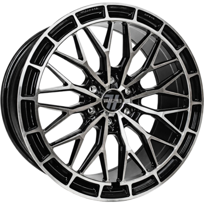 8.5x20 Wolfrace Vanspeed Havoc Gloss Raven Black Polished Alloy Wheels