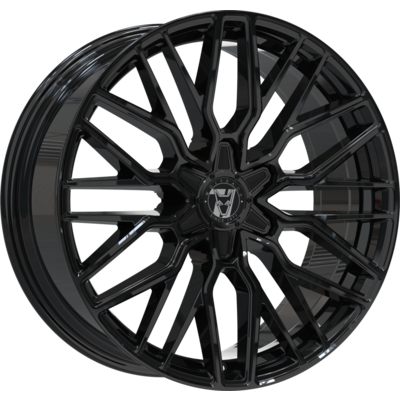 7.5x18 Wolfrace 71 Munich GT6 Gloss Raven Black Alloy Wheels