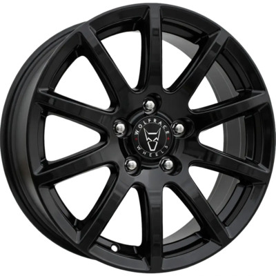 7x17 Wolfrace Eurosport TUV Milano Diamond Black Alloy Wheels
