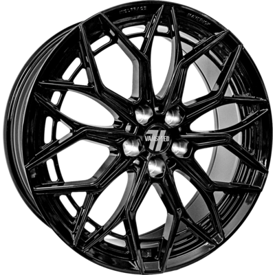 8x18 Wolfrace Vanspeed Maverick Gloss Raven Black Alloy Wheels
