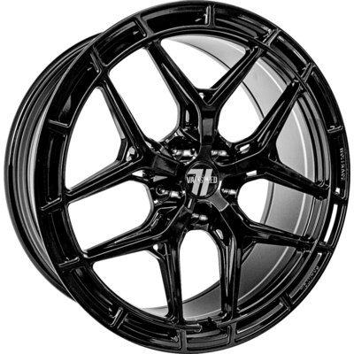 8.5x20 Wolfrace Vanspeed Phantom Gloss Raven Black Alloy Wheels