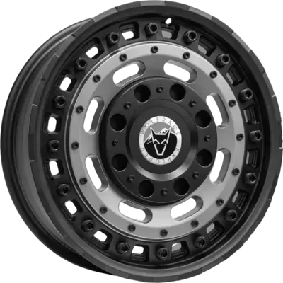 Wolfrace Explorer Slotmag Matt Black Matt Gunmetal centre Alloy Wheels Image