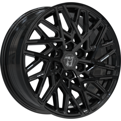 7.5x18 Wolfrace 71 Sonic GT6 Gloss Raven Black Alloy Wheels