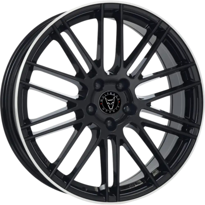 Wolfrace Eurosport TUV Kibox Diamond Black Polished Alloy Wheels